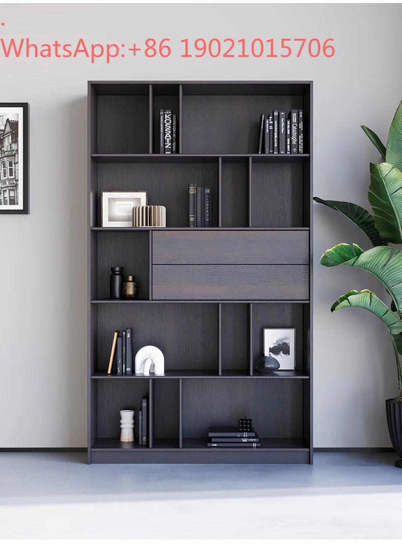 HXL Solid Wood Bookcase Bookshelf Display Locker Integrated Modern Simple Home Hand Cabinet
