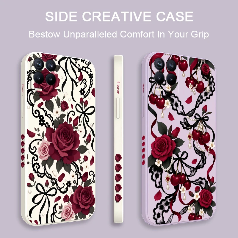 Flowers Case For OPPO Realme GT2 NEO2 GT Master Narzo 20 60 Pro 30A 50i Prime Q3 Q5 Pro Carnival Note 50 80 P3 Soft TPU carcasas