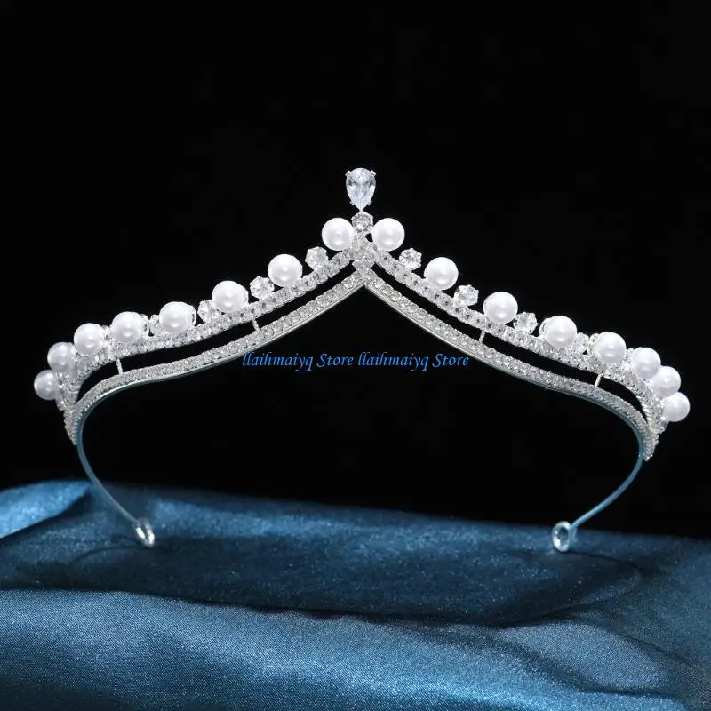 

573B Легкий головной убор со стразами и короной для волос для свадебной одежды и торжеств