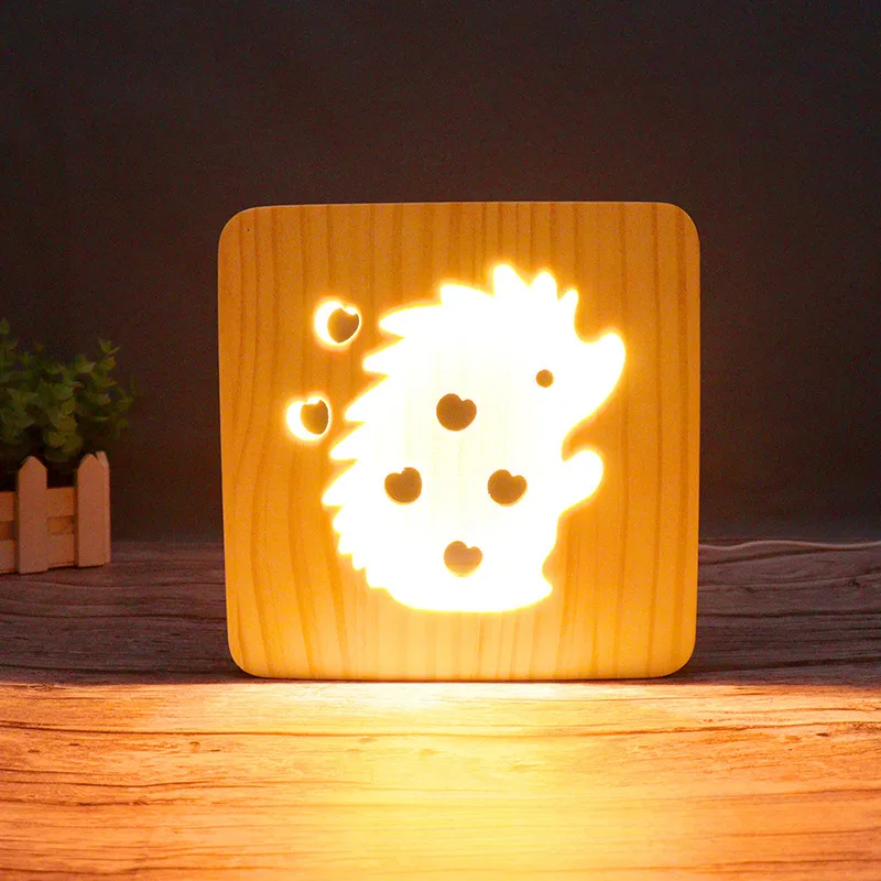 Kreative Massivholz 3D Hohl Nachtlicht Liebe Form Nachttischlampe Für Schlafzimmer Umgebungs Wohnkultur Warme Beleuchtung Geschenkidee