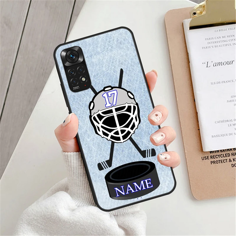 Ice Hockey Personalised Case For Xiaomi Redmi Note 12 Pro 8 9 10 11 Pro Note 12S 11S 10S 9S Redmi 12C 9C 10C Cover