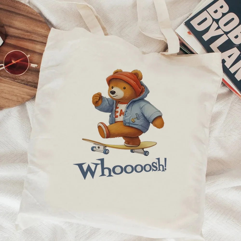 

Сумка для покупок Bear, ручная работа, Хлопковая Сумка, сетка, reciclaje bolsa, покупка на заказ