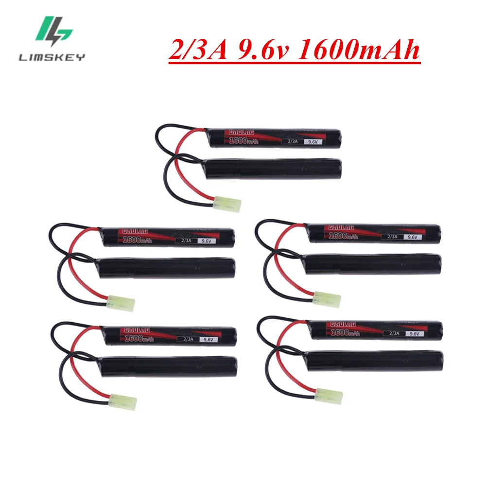 8S Butterfly NunChuck NIMH 2/3A 9.6v 1600mAh Battery Pack with Mini Tamiya Connector for Airsoft Guns MP5 M4 G36C