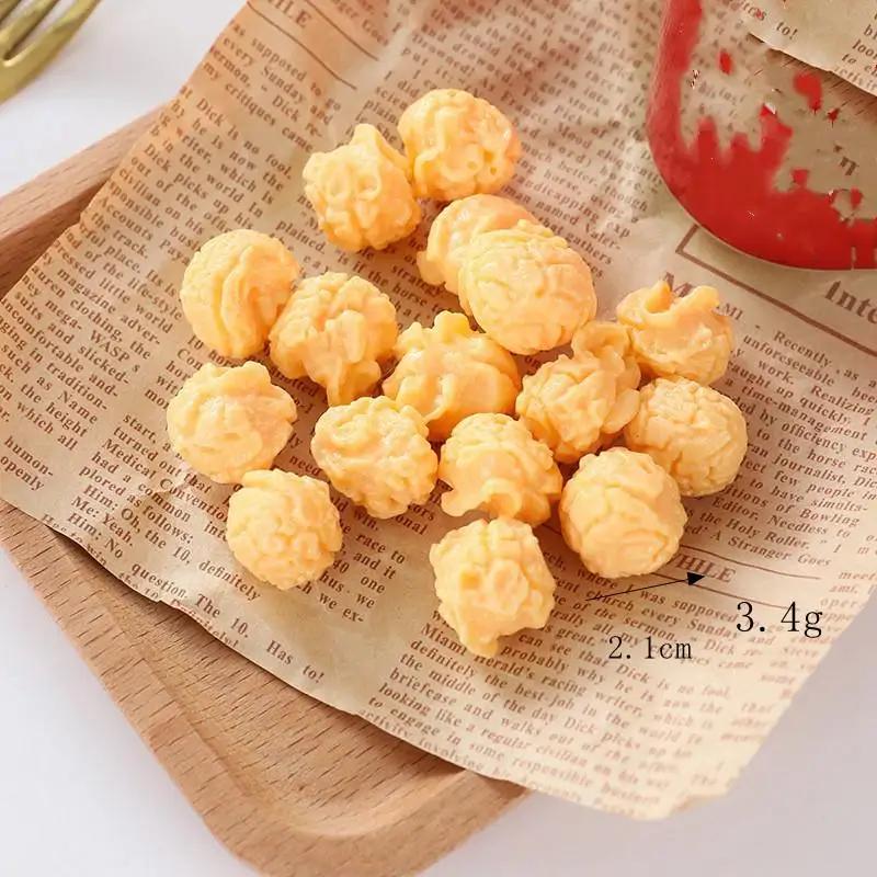 Simulatie Popcorn Model Kunstmatige Melkmaïskorrels PVC Nep Voedsel Dessert Winkelruit Display Props Keuken Decor 10st/lot
