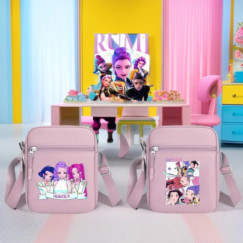 

KPop Demon Hunters Women's Crossbody Bag Anime Printed Oxford Shoulder Handbags Girls Phone Simple Shopper Purse Birthday Gifts