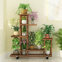 Multi-Layer Wooden Plant Stand Flower Pot Holder Outdoor Indoor Garden Shelf Rack