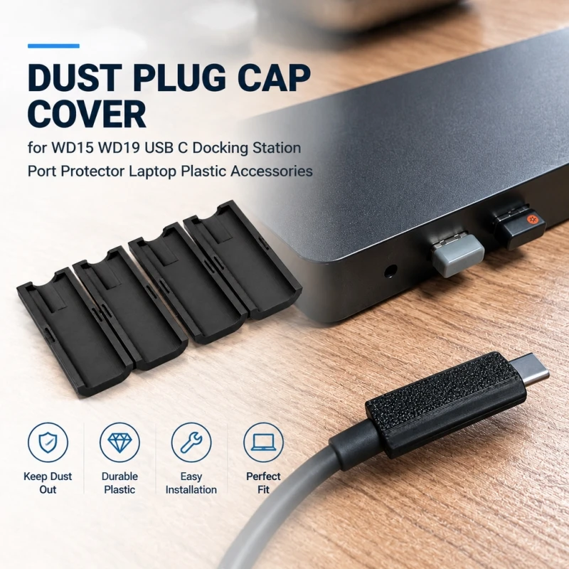 Dust Plug Cap Cover for WD15 WD19 USB C Docking Station Port Protector Laptop Plastic Accessories