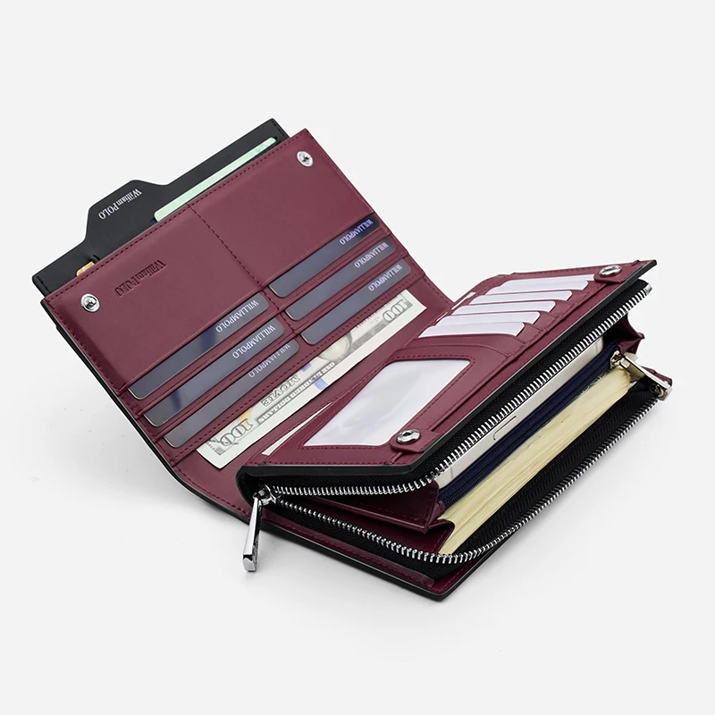 first layer of cowhide long wallet men's anti-theft brush  send boyfriend  send husband to send elders practical holiday gifts