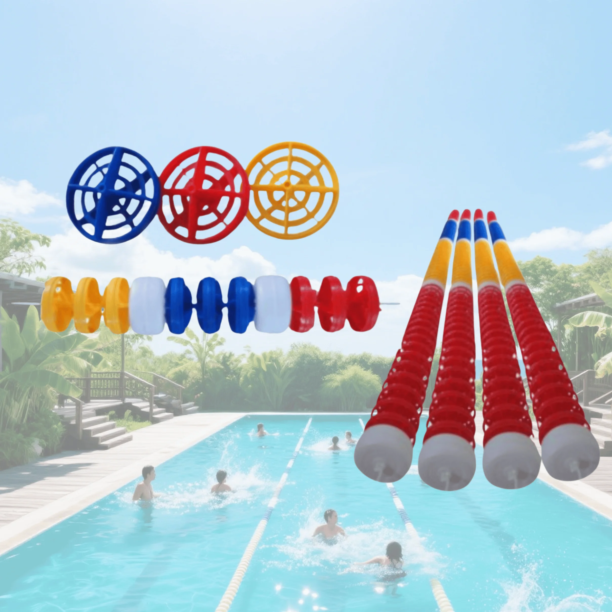 

Swimming Pool Lane Lines with a Hook Multiple Colors Anti-ultraviolet Anti-oxidation High-density Low-pressure Polyethylenepromo