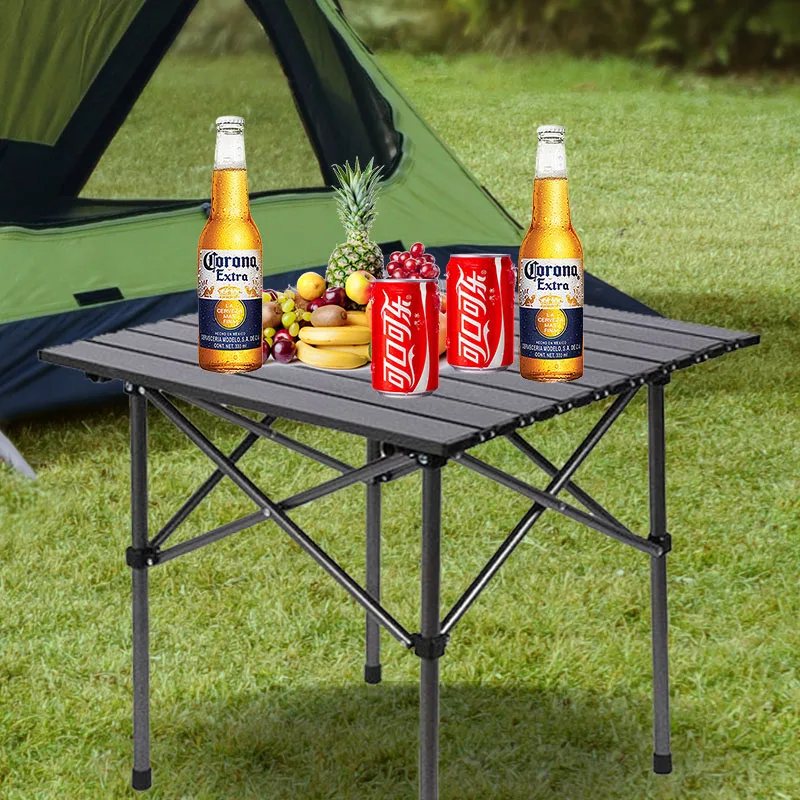 Durable Foldable Iron Metal Camping Table With Modern Design For Outdoor Cooking Picnic Grilling Gym & Exterior Use