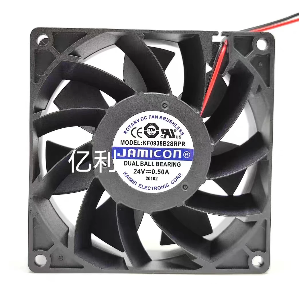 

Jamicon KF0938B2SRPR DC 24V 0.50A 90x90x38mm 2-Wire Server Cooling Fan