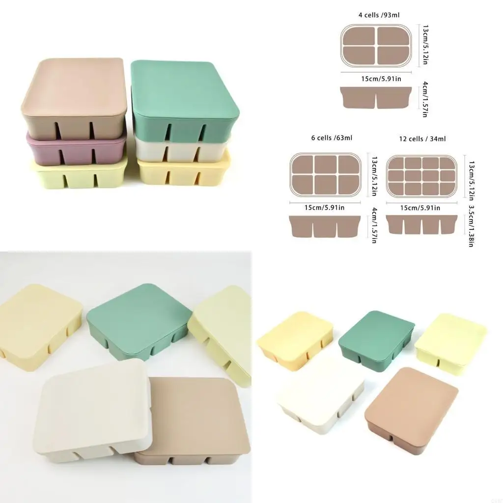 

Функциональные силиконовые формы для льда с решетками 4/6/12 и крышкой, подходящие для кухонь, офисов и собраний на открытом