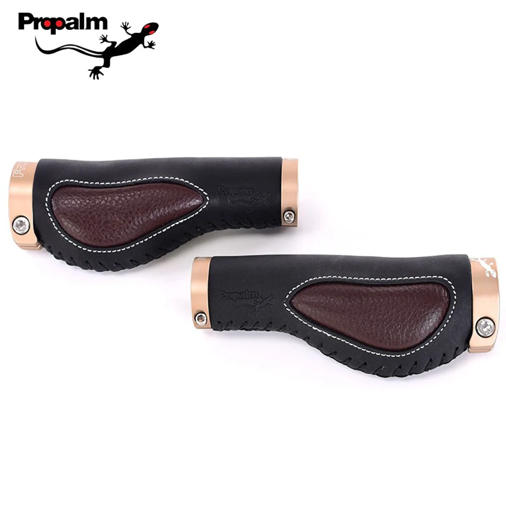 Propalm 1900LEO Mountain Road Bicycles Grips Retro Cowhide Genuine Leather Handlebars Grips Cover Bicycle Accessories