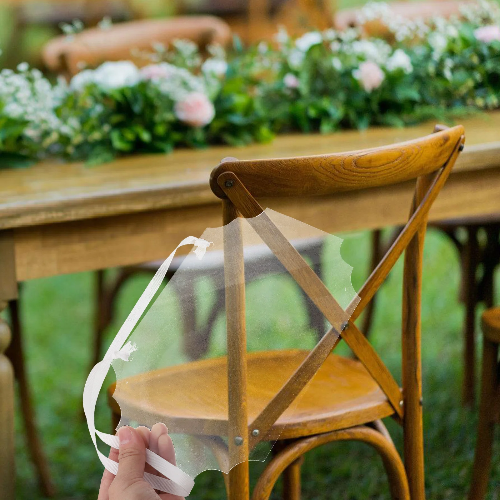 3 قطعة علامات السبورة الاكريليك شفافة فارغة DIY بها بنفسك لوحات الرسائل المعلقة السبورات الصغيرة مكتب المنزل التجزئة #5