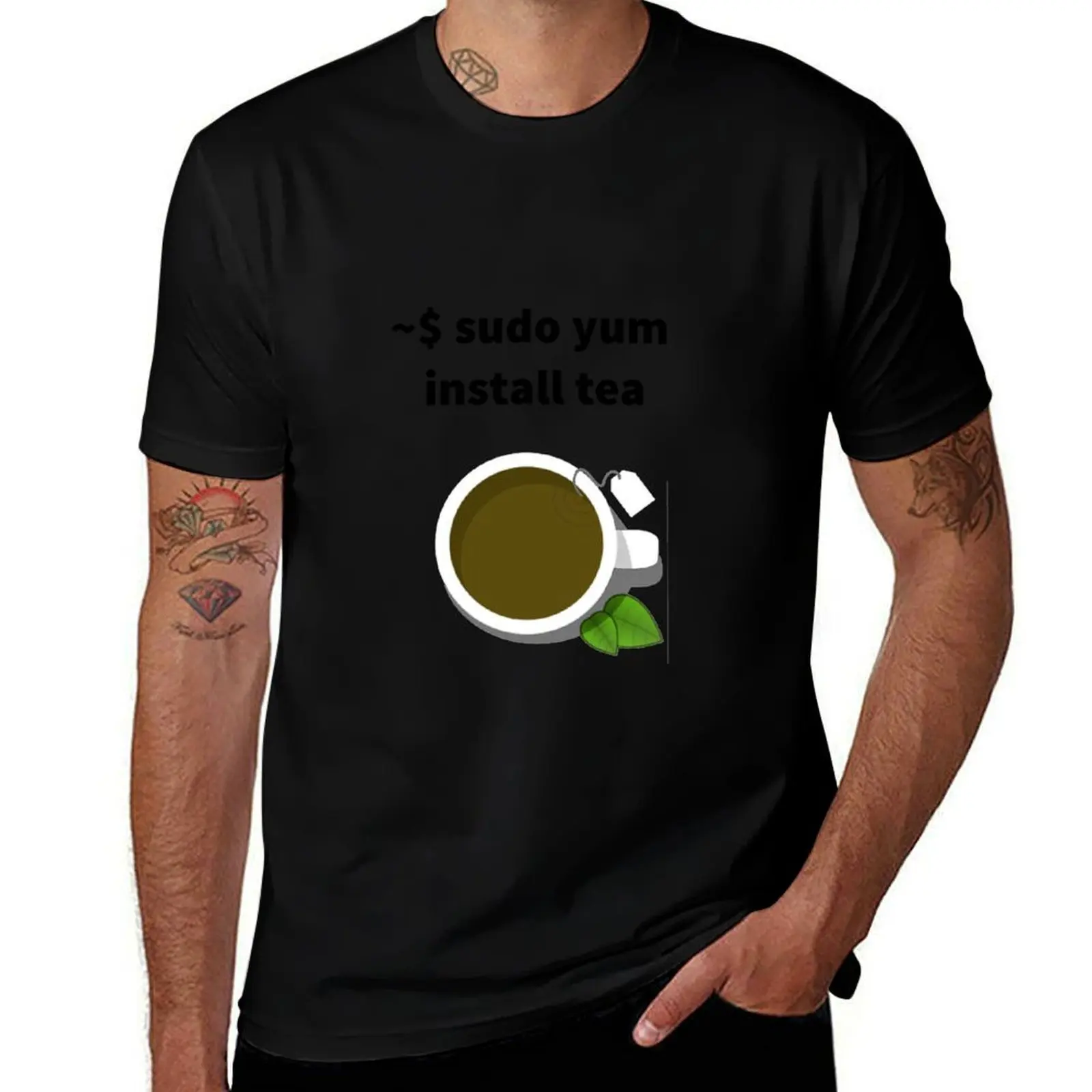 

Linux sudo yum install tea T-Shirt cotton tshirt 100% anime t shirts for man T-Shirt