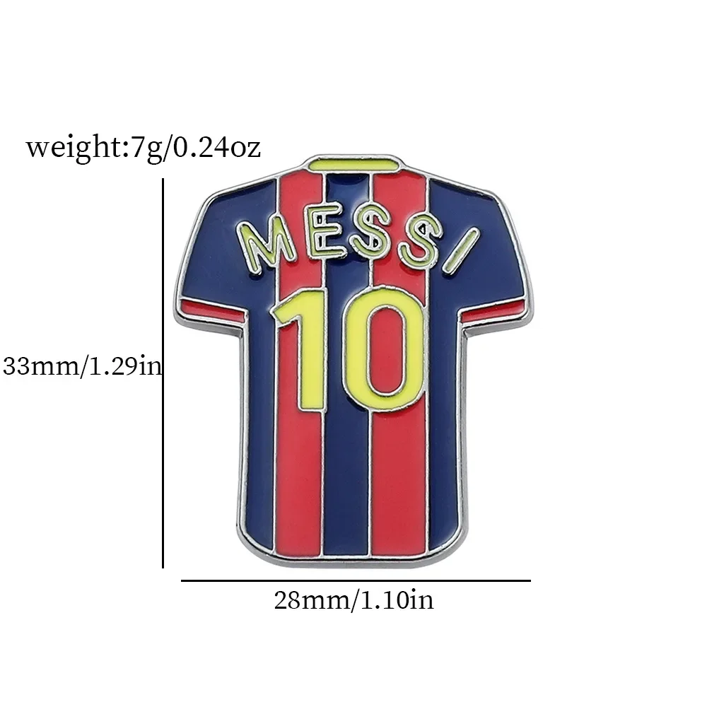 スポーツスターサッカージャージーブローチ、サッカーユニフォーム、番号ラペルピン、装飾服アクセサリー、エナメルバッジ、ファンジュエリーギフト