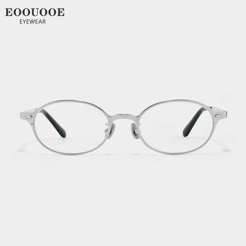 EOOUOOE Hot New Fashion Eyeglass Women's Titanium Oval Glasses Frame Myopia Hyperopia Prescription Lenses Men Optical Glasses