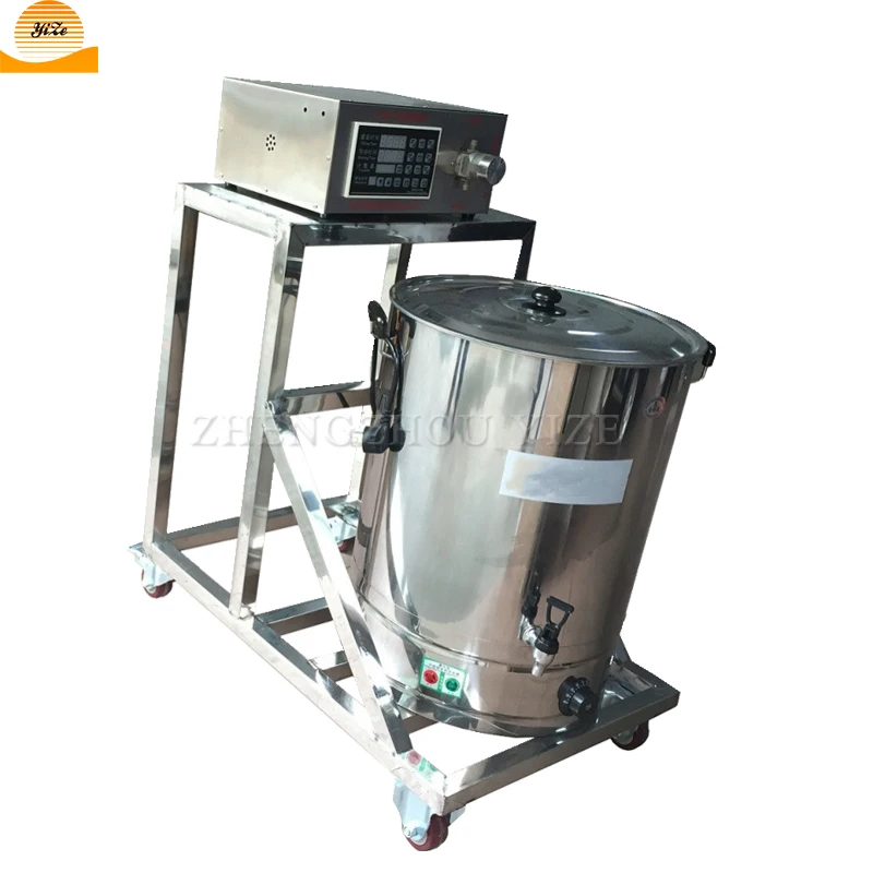 Semi auto candle making melter paste phonumatic  hair wax melting and filling machine on fabric