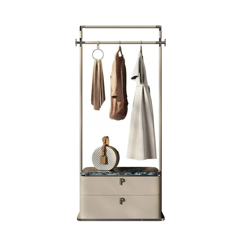 

Italian minimalist coat rack floor-to-ceiling master bedroom rack