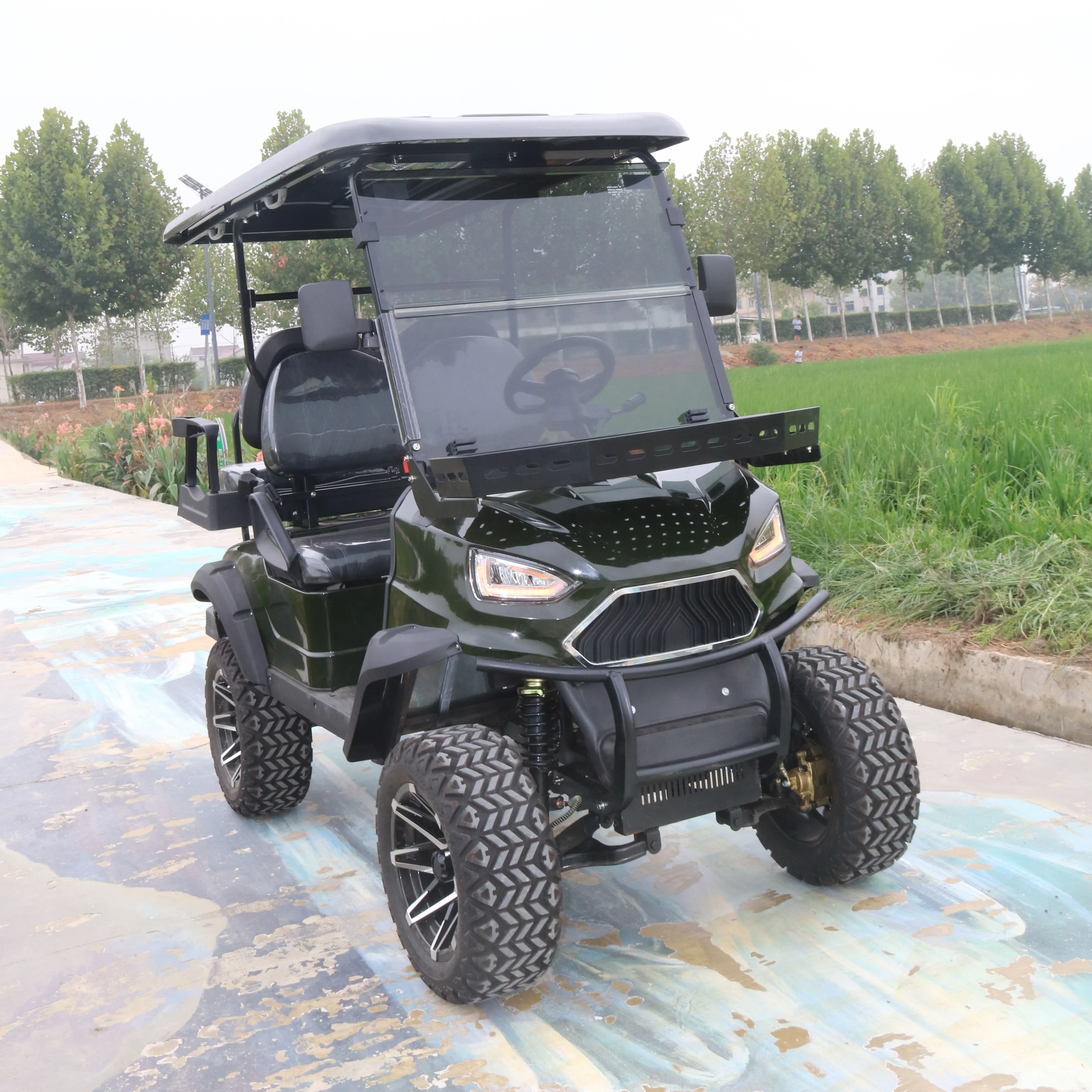 Custom Golf Carts Battery 48v Off Road Electric Classic Golf Cart With Rain Cover