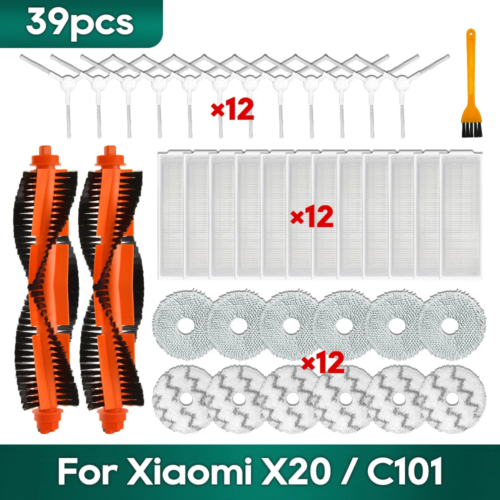 Pasuje do Xiaomi X20 /Mijia Robot samoczyszczący 2/C101 Akcesoria do odkurzaczy Mop Ścierka Szczotka rolkowa Filtr Hepa Worki na kurz Worek