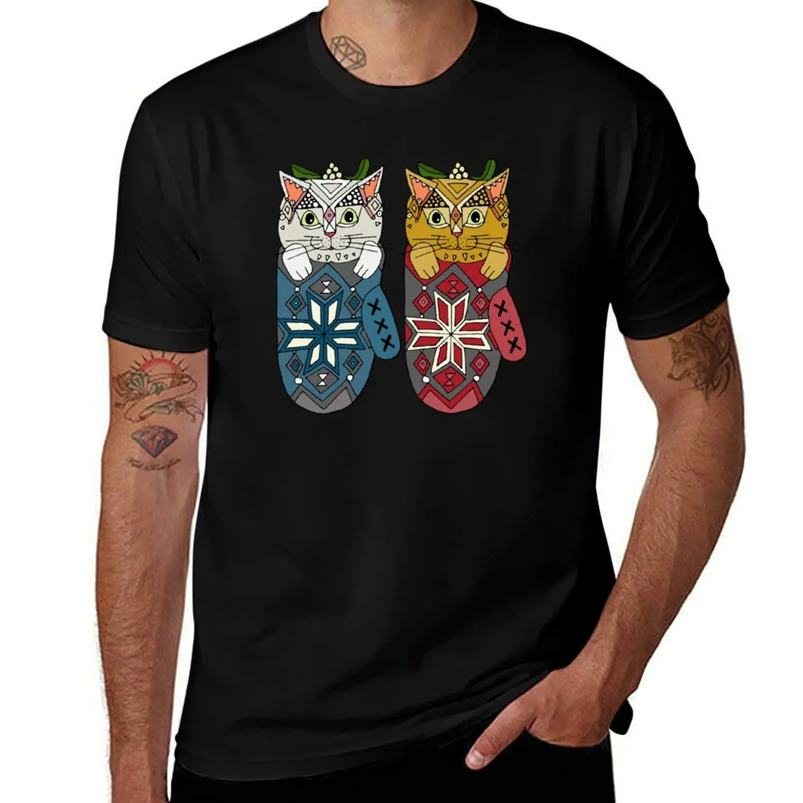 mistletoe kitten mittens T-Shirt Dry Fit Running Short Sleeve Top T-Shirt