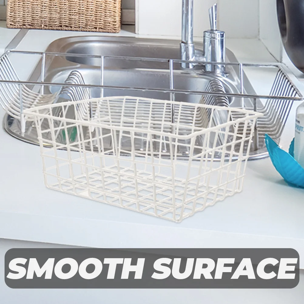

2pcs White 28x21.5x12 Storage Baskets Fridges Freezer Containers Wire Kitchen Pantry Refrigerator Solutions Storage