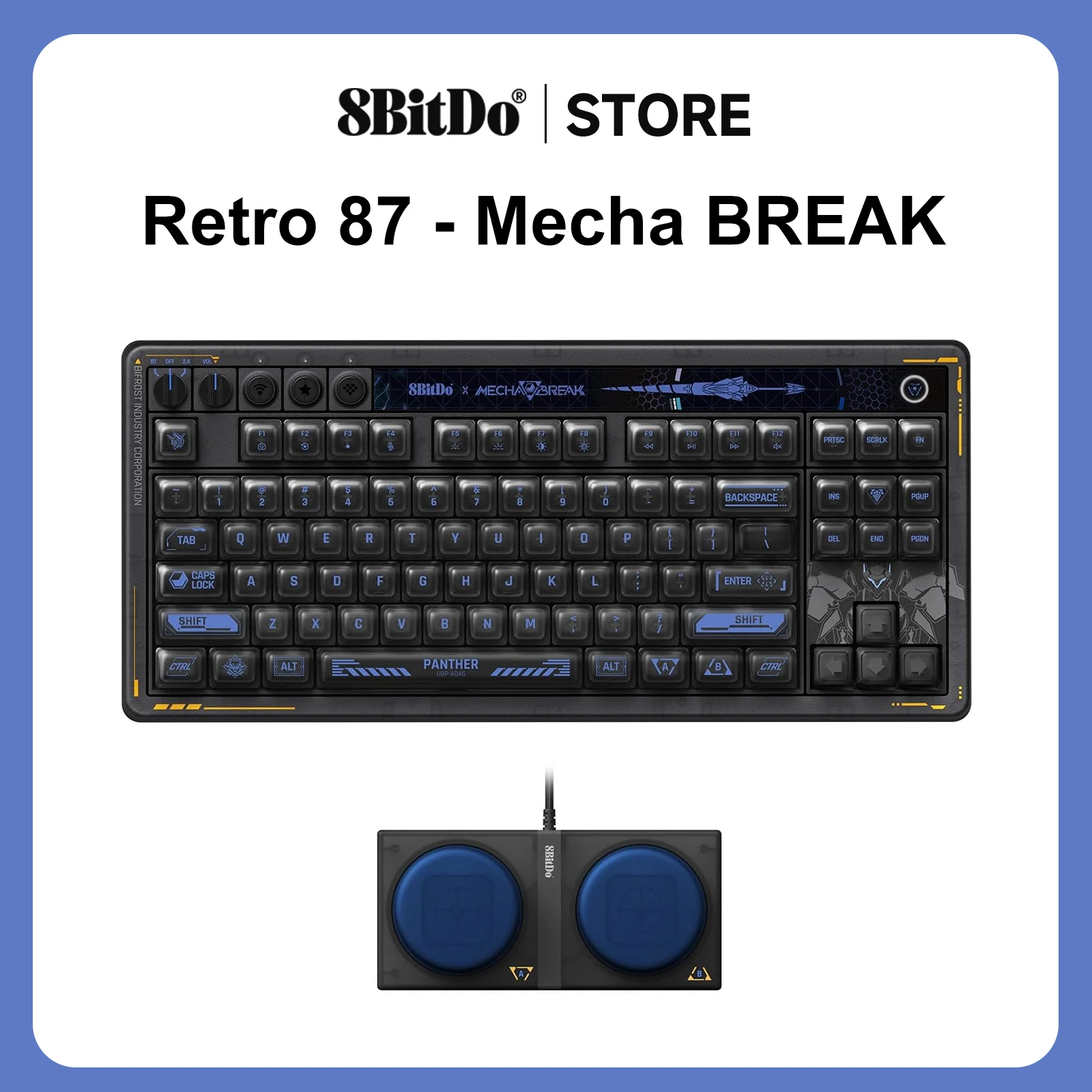 8BitDo Retro 87 Mechanical Keyboard - MechaBREAK, Bluetooth/2.4G/USB-C Hot Swappable Gaming Keyboard for Windows Android