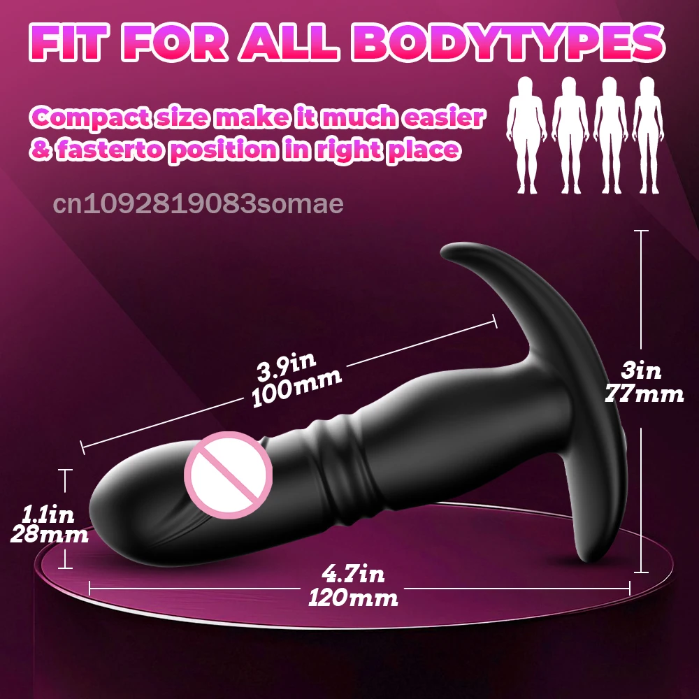 APP Control Thrusting Vibrator Prostate Massager for Men Vibrating Butt Plug Telescopic Anal Dildo Vibrator Sex Toy Masturbation - view 6