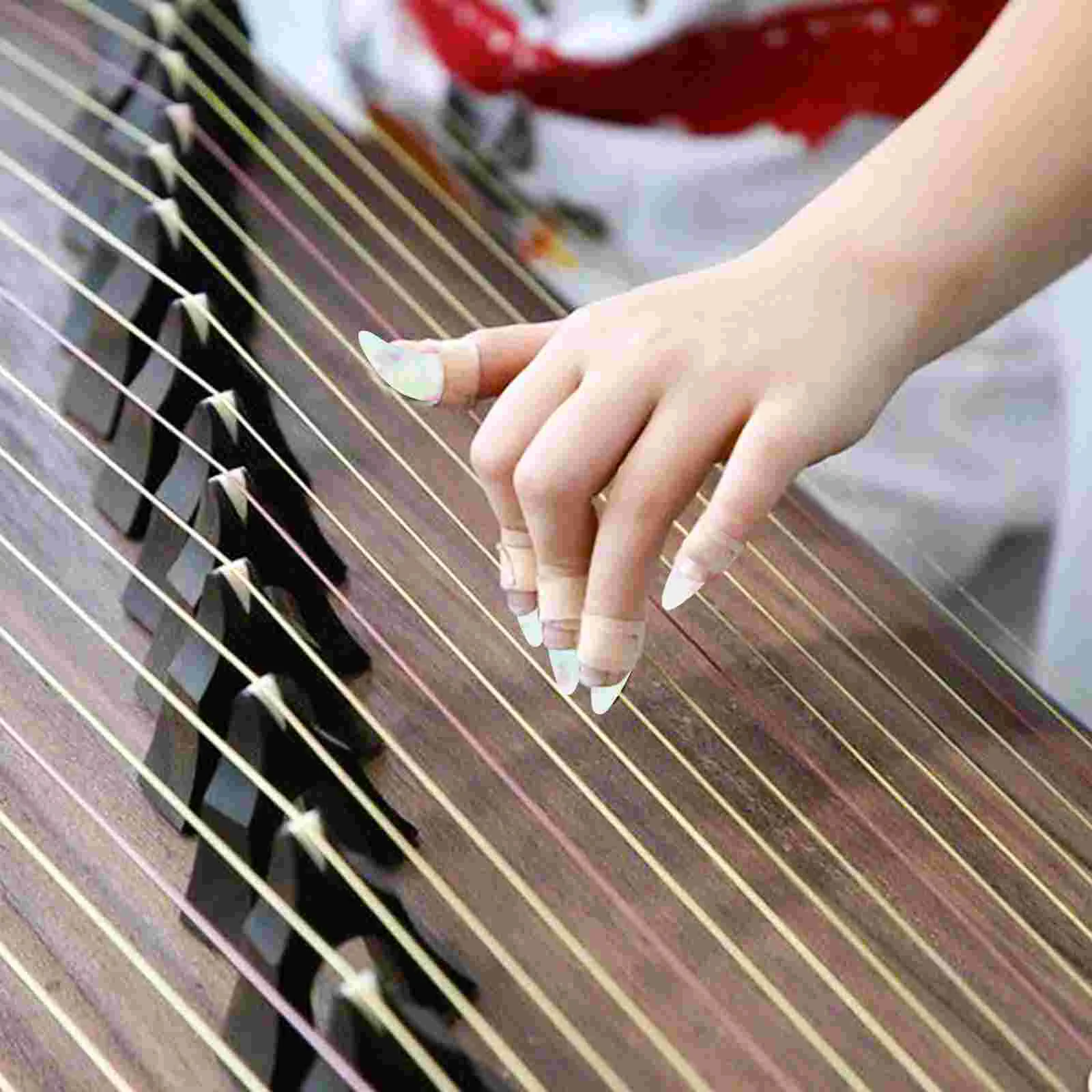 8 Pcs Nail Pieces Practice Fake Nails Instrument Finger Picks Use Protective Guitar