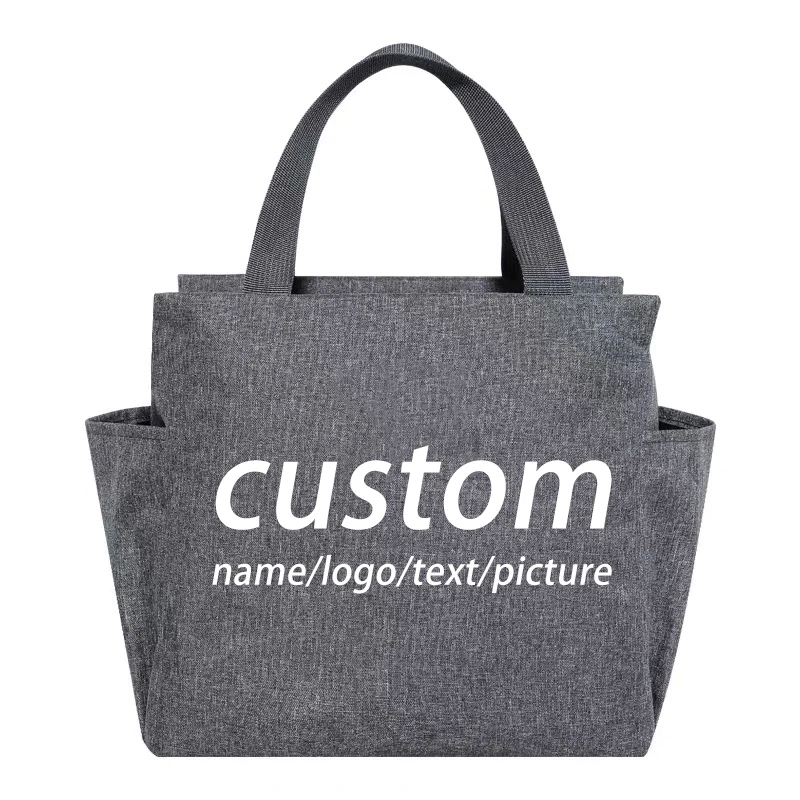 Customized Logo/ Name / Picture Insulated Bag Lunch Box Food Work School Food Storage Handbag Convenient Box Tote Food Bags