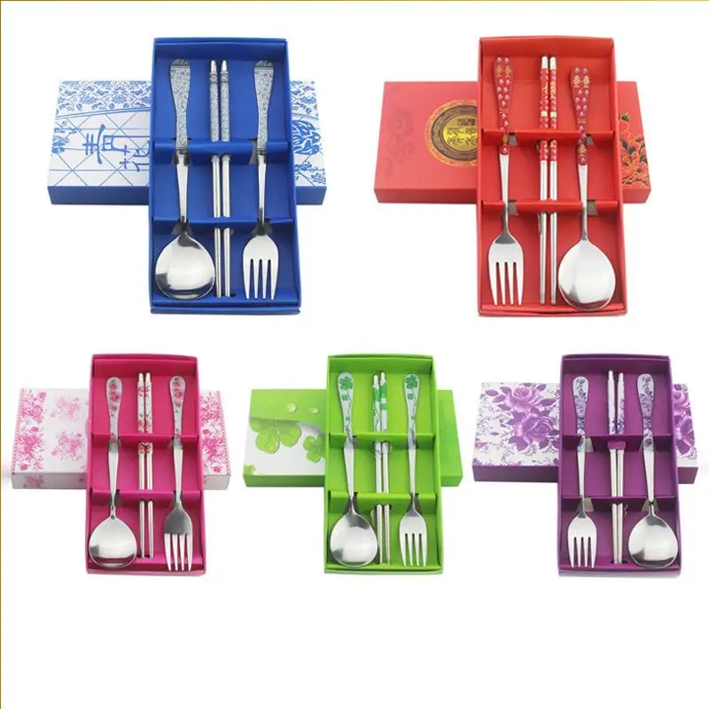 400sets Dinnerware Spoons Chopstick Sets in Gift Boxes Wedding Gift Party Favors