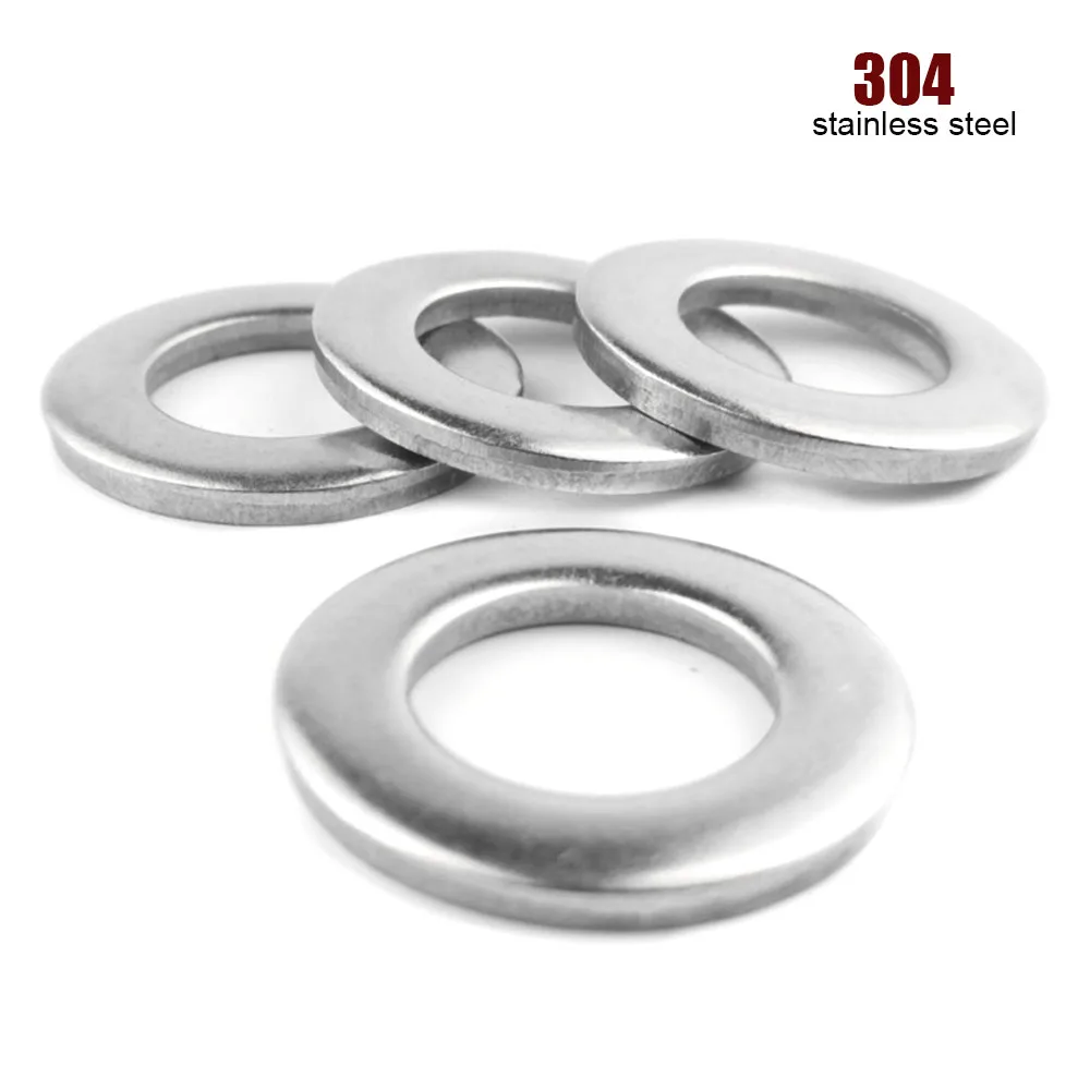 2/50/100pcs GB97 A2 304 Stainless Steel Flat Washer Plain Gasket M1.6 M2 M2.5 M3 M4 M5 M6 M8 M10 M12 M16 M20 M24 For Screws Bolt