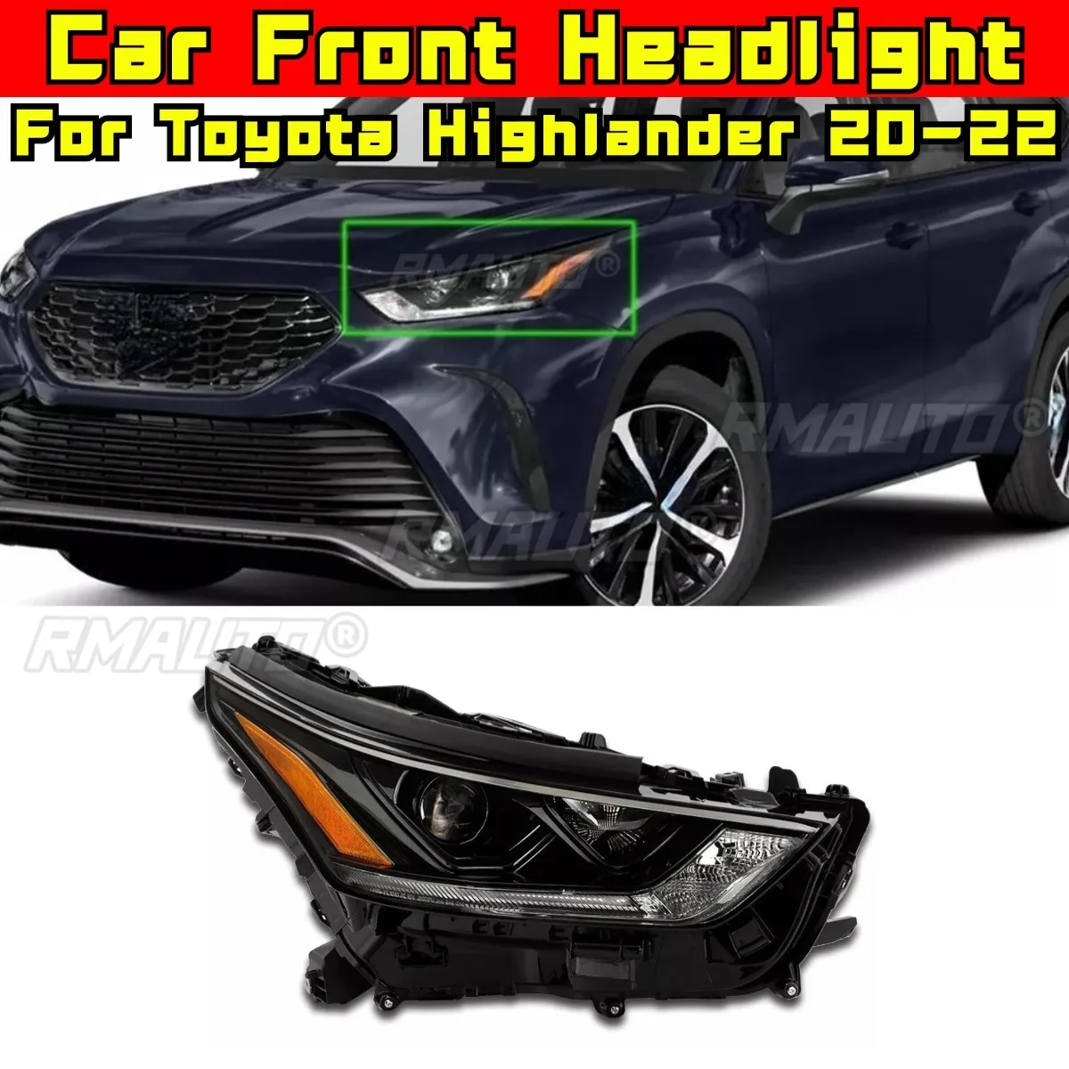 

Left Right Fog Lamp LED Daytime Light Front LED Headlamp Assembly Wide Light Corner Lamp For Toyota Highlander 2020-2022