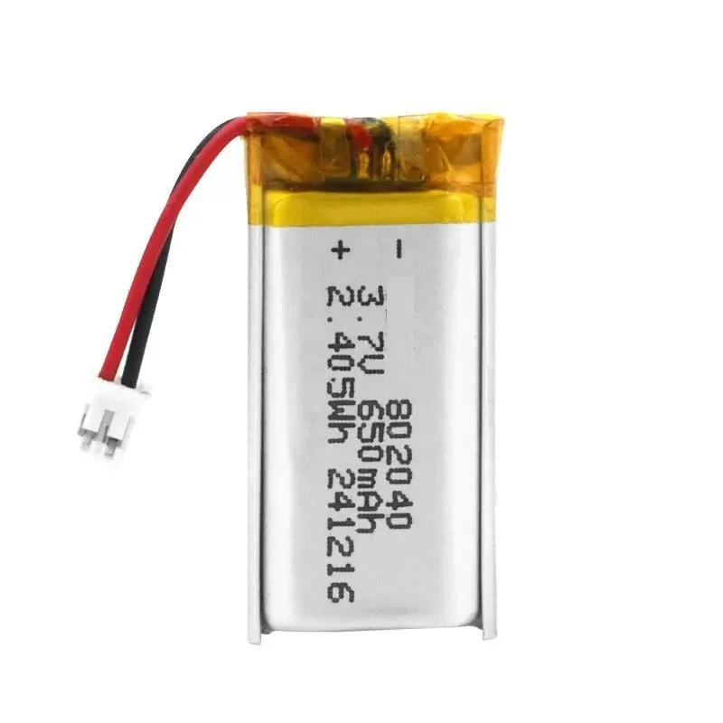 [New] 3pcs 802040 Polymer Lithium Battery 3.7V 650mAh Rechargeable Soft Pack for Smart Speaker Wireless Mouse Replacement Bat