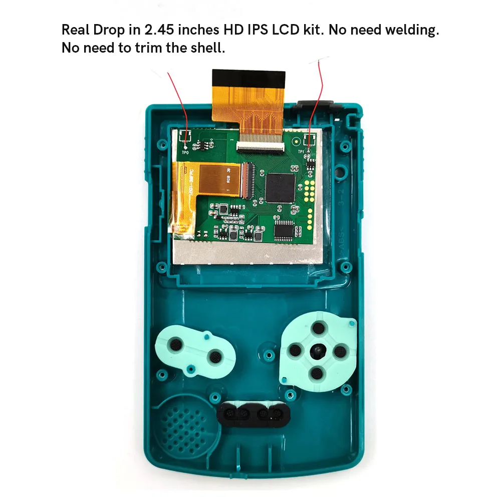 Zestaw IPS LCD ekranu 2.45 cala do GBC, bez lutowania, bez wycięć, bez podświetlenia, do Gameboy Color — zdjęcie produktu 6