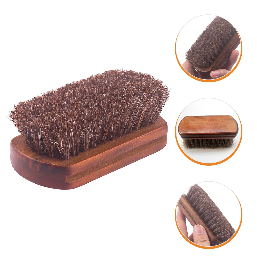 Bristle Cleaning Brush Horsehair Shoe Polish Cleaner Shoes for Applicator Kit Boot