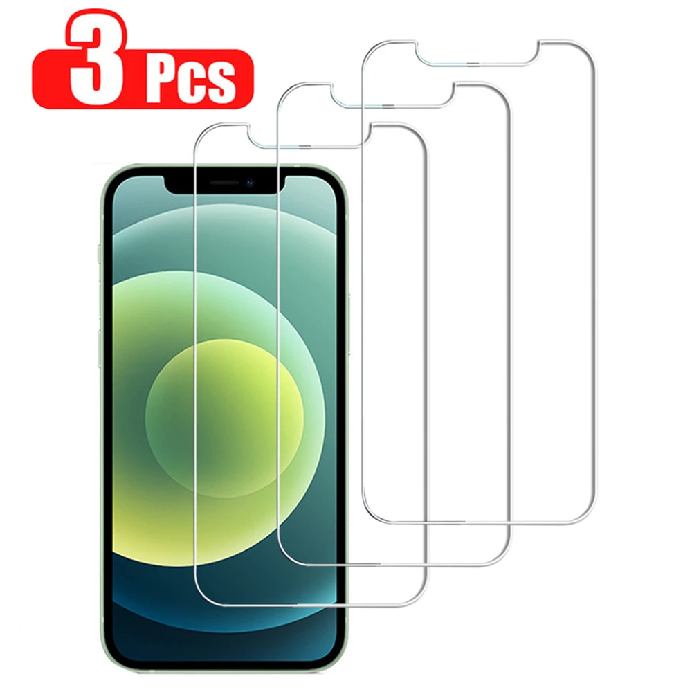 3Pcs Tempered Glass For iPhone 11 12 13 Pro Max 12 13 Mini Screen Protector For iPhone X XR XS Max Glass Film