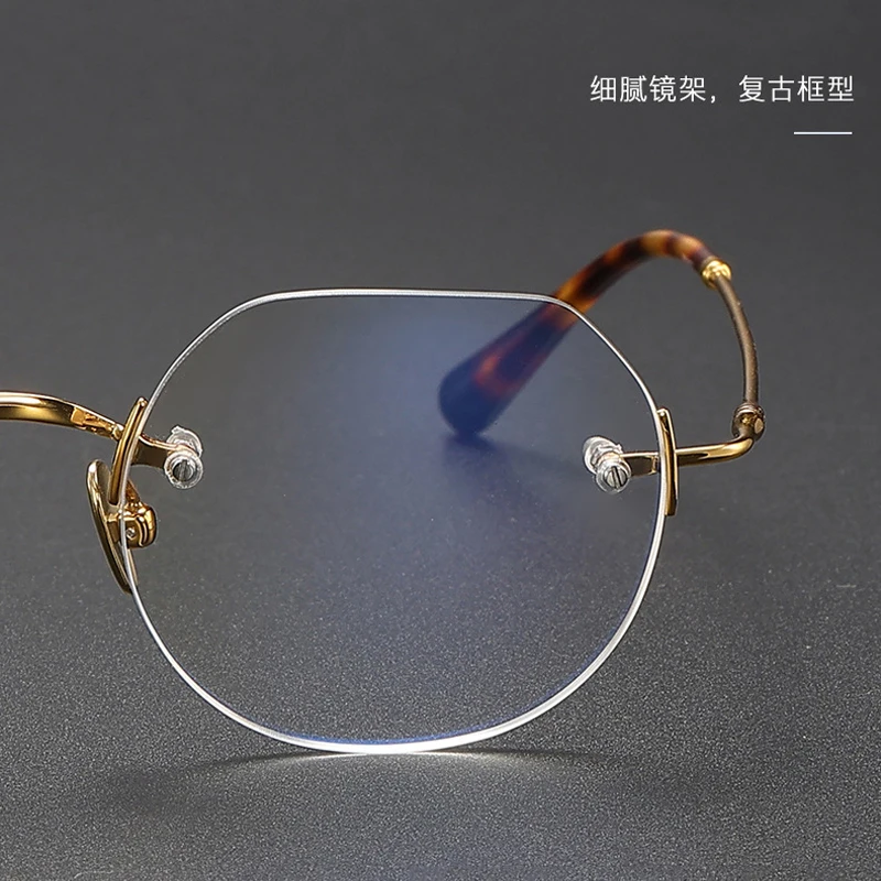 Top Quality Titanium Rimless Optical Glasses Frame Men Women Designer Ultralight Vintage Computer Eyeglasses Brand Eyewear