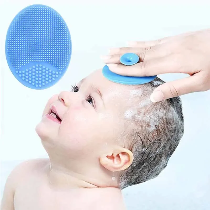 Silicone Shampoo Brush for Infant Bathing Baby Hair Brush Kids Shower Brush Head Hair Wash Massage Brushes Baby Bath Accessories