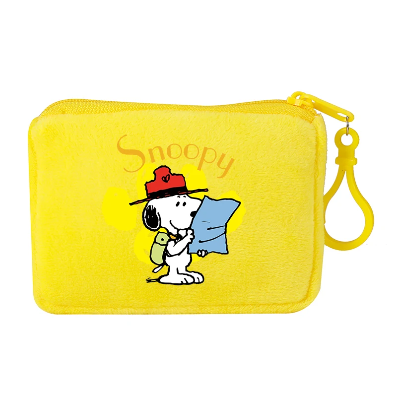 Snoopy Plush Wallet Portable Drop Resistant Small Coin Purse Cute Cartoon Pattern Keychain Coin Wallet Children's Birthday Gift