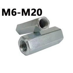 Galvanized Extended Hexagon Nut / Screw Rod Connection Screw Cap / Round Joint Nut M6M8M10M12M14M16M18M20