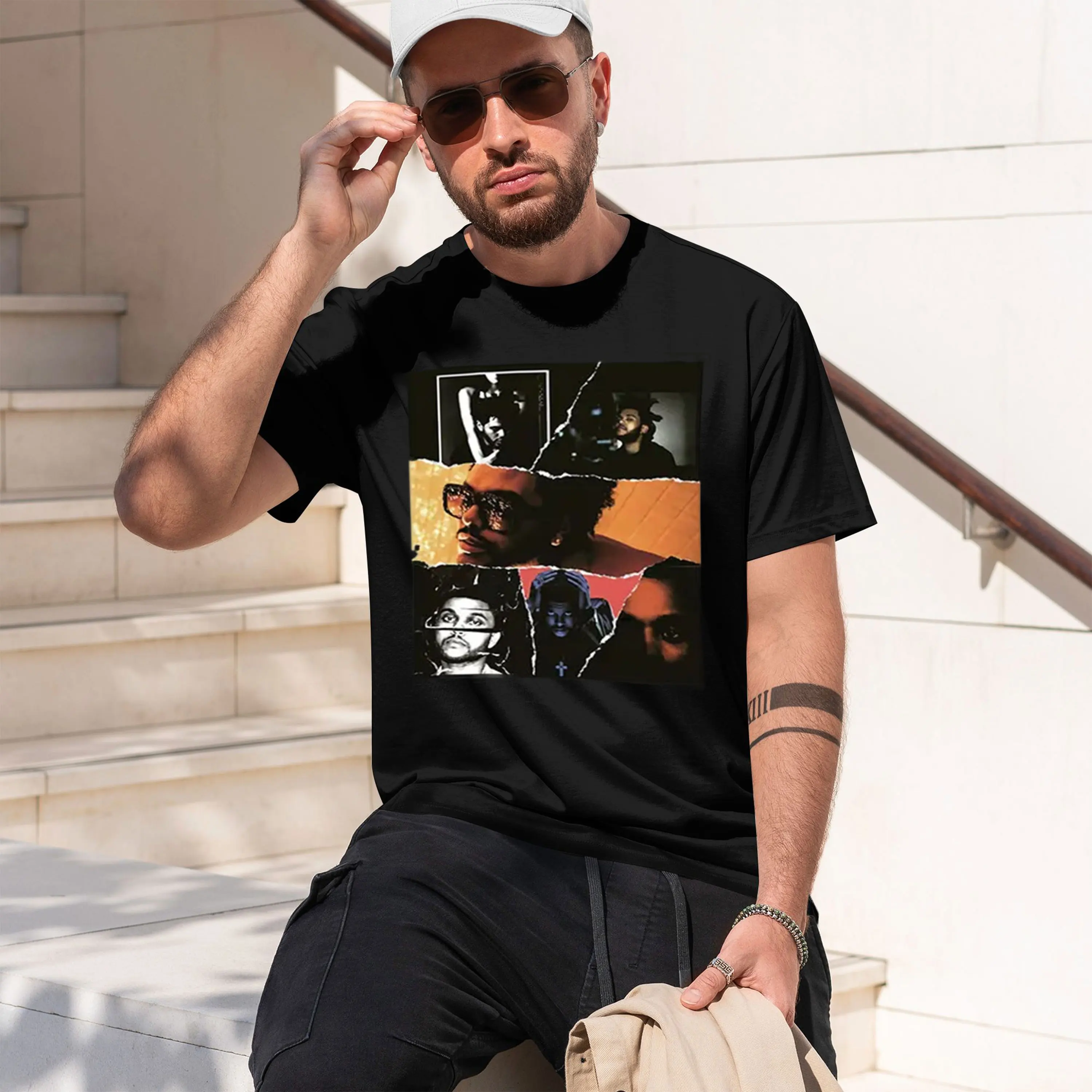 The Weeknd : Evolution – Collage de styles des eras en cadre – Abel Tesfaye : Son voyage – Vêtements pour femmes – Nouveau modèle 2026 – Chaussures pour hommes