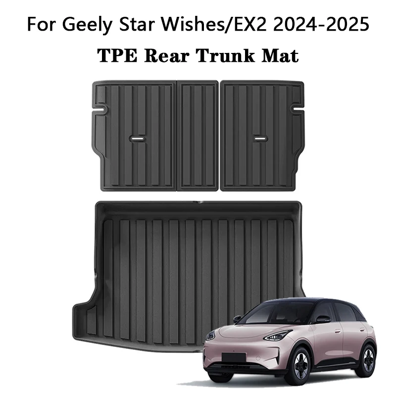 For Geely Star Wishes/EX2 2024-2025 Car Trunk Mat TPE Rear Seat Backrest Pad All Weather Waterproof Floor Liners Trunk Cargo Mat