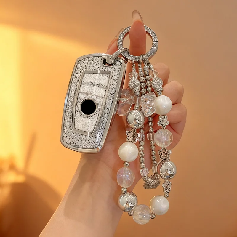 

Good TPU White Crystal Style for BMW F20 F30 G20 F31 F34 F10 G30 F11 X3 F25 X4 I3 M3 M4 1 3 5 Series Remote Car Key Case Cover