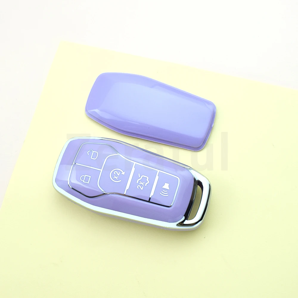 

Для Ford 2015-2018 Fusion Mondeo Mustang F-150 Explorer Edge Стайлинг автомобиля ТПУ Чехол для автомобильного ключа Автомобильный держатель брелка