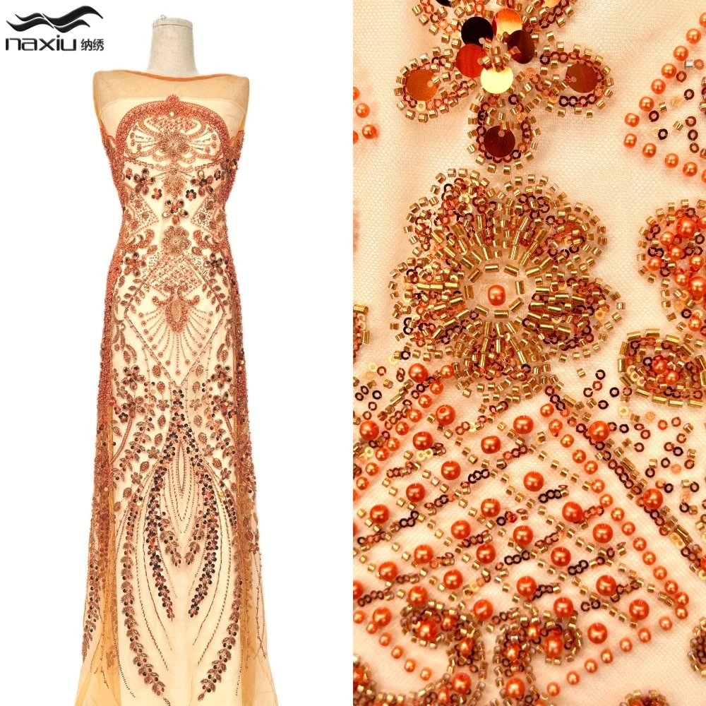 

Madison African Sequins Mesh Lace Fabric 2026 High Quality French Beaded Lace Fabric Nigerian Lace Fabrics For Women Party Dress