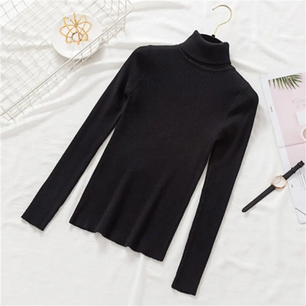 

Breathable Sweater Cozy Chic Slim Fit High Collar Knitted Sweaters for Women's Fall Winter Wardrobe Women Pullover Sweater