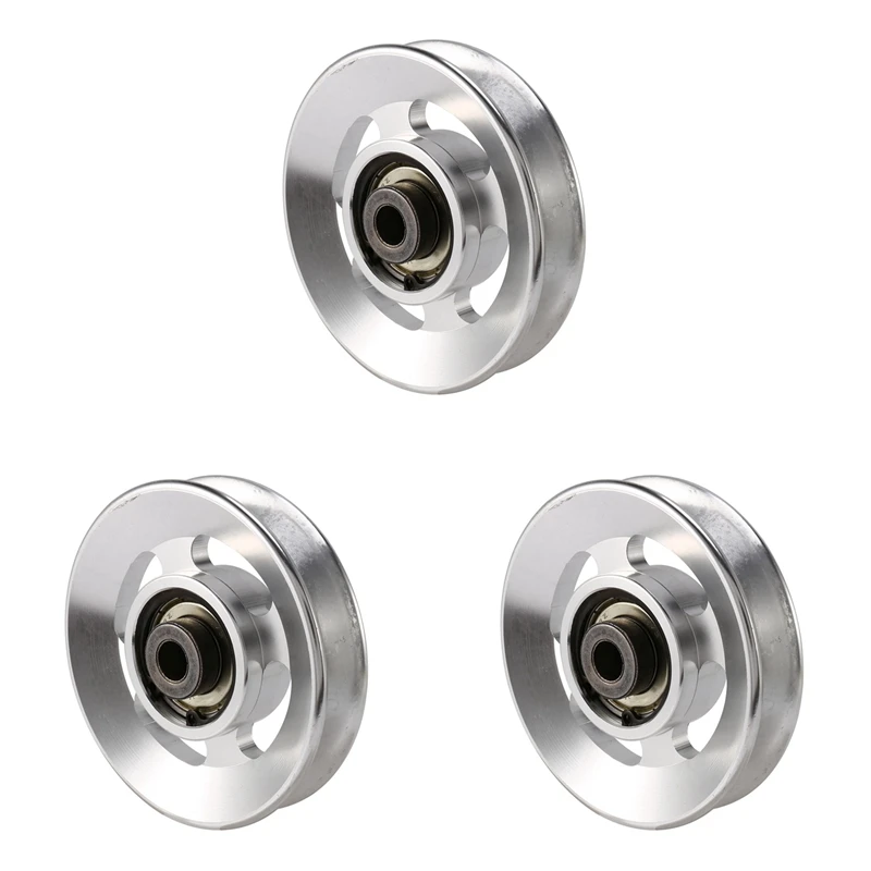 3Pcs 88Mm Aluminum Lift Heavy Load Bearing Pulley Wheel Cable Gym Universal Fitness Equipment Part