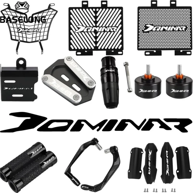 FOR BAJAJ DOMINAR 250 Dominar 400 Radiator Guard Grille Headlight Guard Side Stand Brake Fluid Reservoir Protector Cover Handles